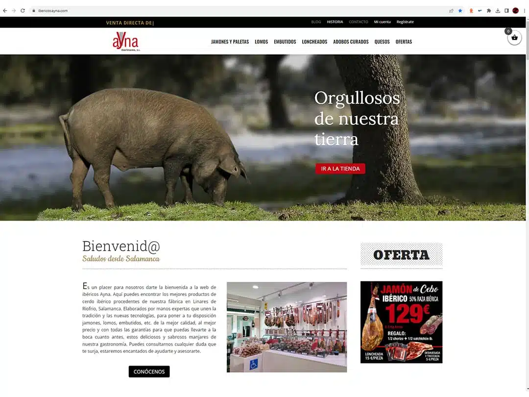Diseño web y desarrollo de e-commerce para Ibéricos Ayna - La Fazctoria Diseño web y tienda online para Ibéricos Ayna realizado por La Fazctoria